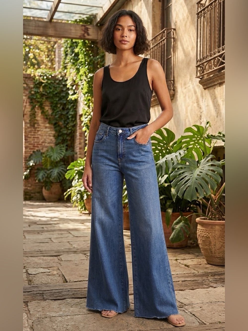 KUT from the Kloth Blake Fab Ab High Rise Super Wide Leg Jeans Size 10